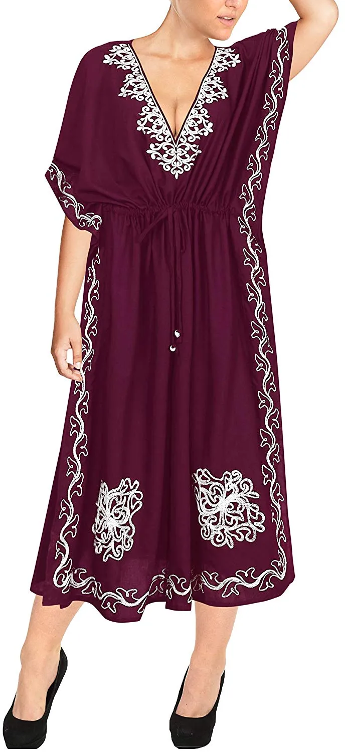 Women's Beachwear Designer Dress Rayon Swimwear Swimsuit Kimono Long Kaftan
