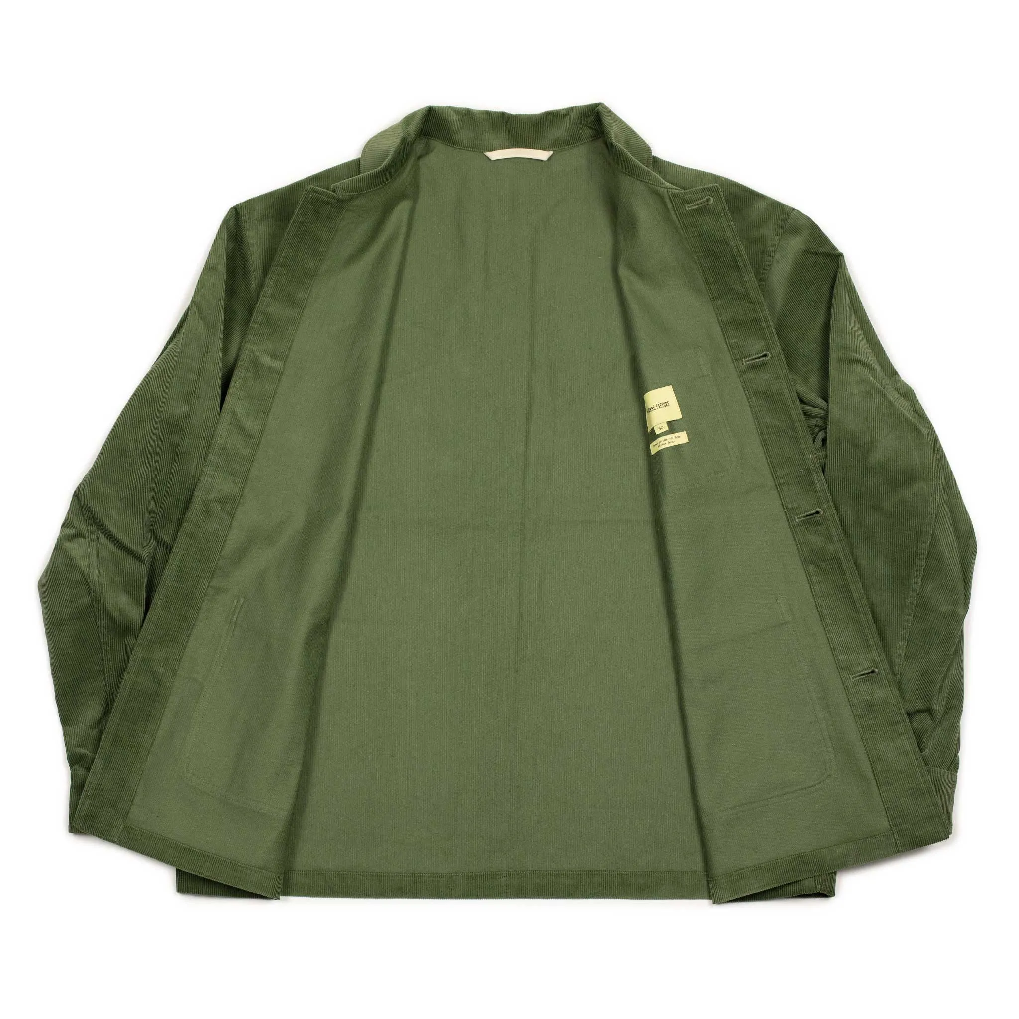 Work jacket in verte cotton corduroy
