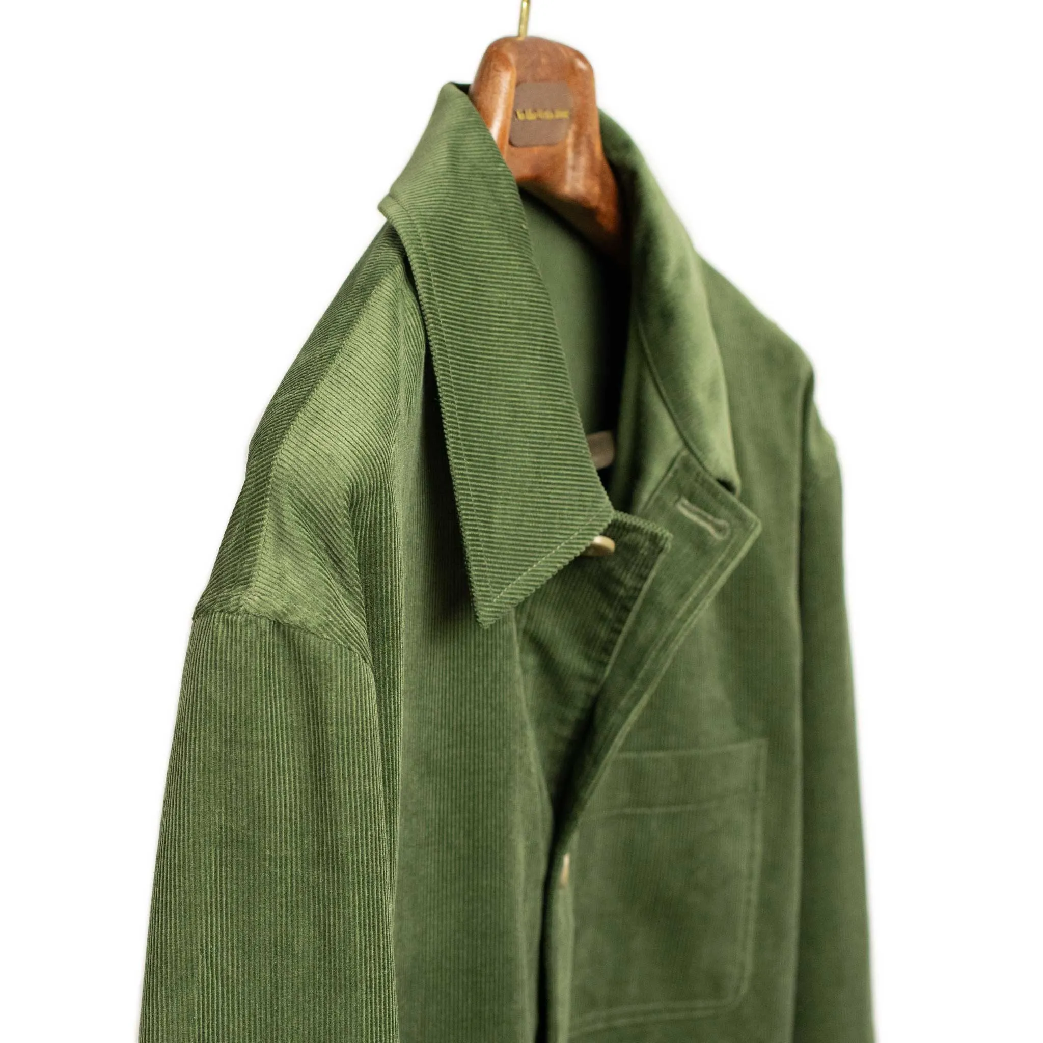 Work jacket in verte cotton corduroy