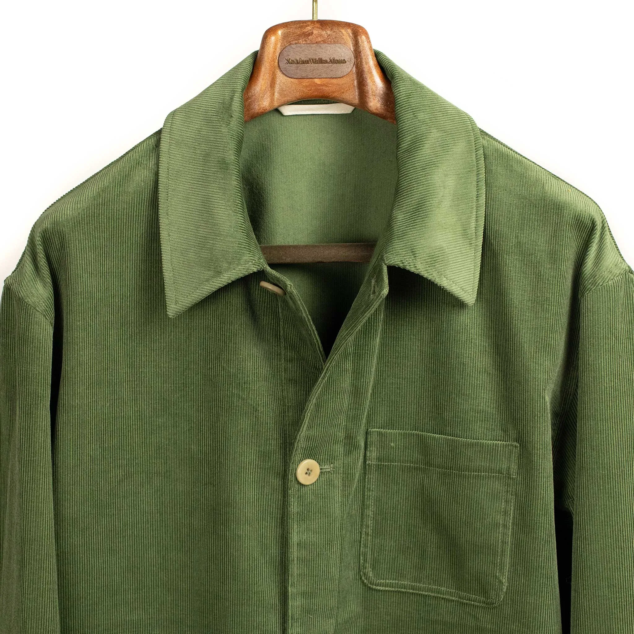 Work jacket in verte cotton corduroy
