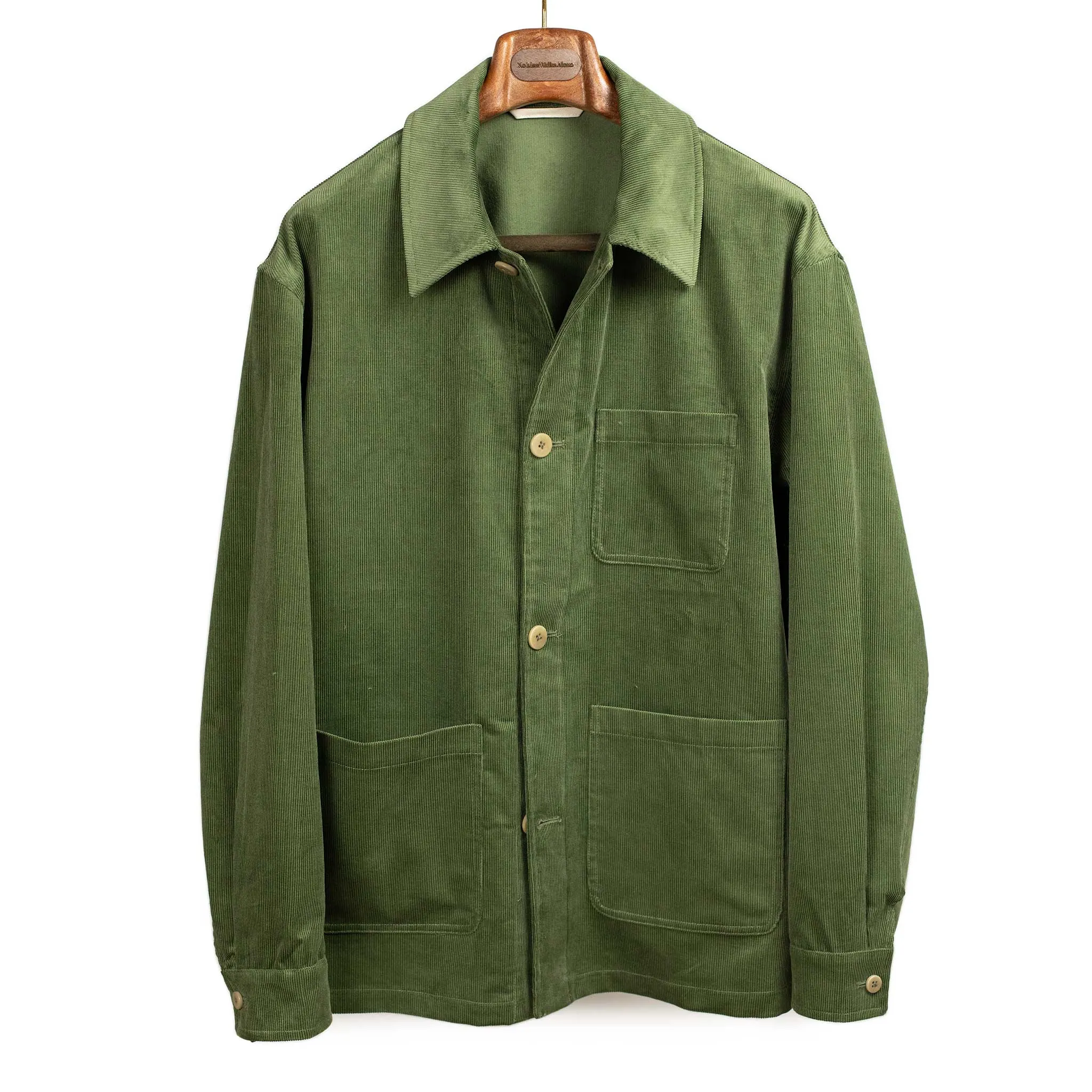 Work jacket in verte cotton corduroy